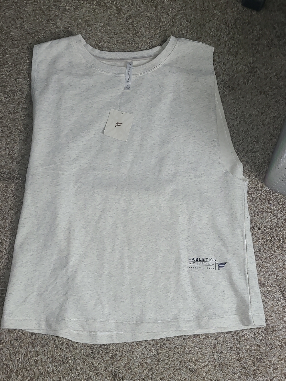 Fabletics Light Heather Gray Sleeveless Muscle Tank Top